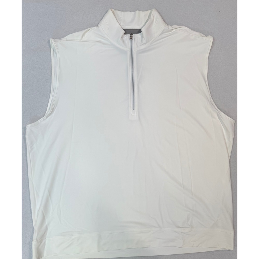 Johnnie-O Performance Torque Vest Mens XL White Quarter Zip Golf JMV T100240